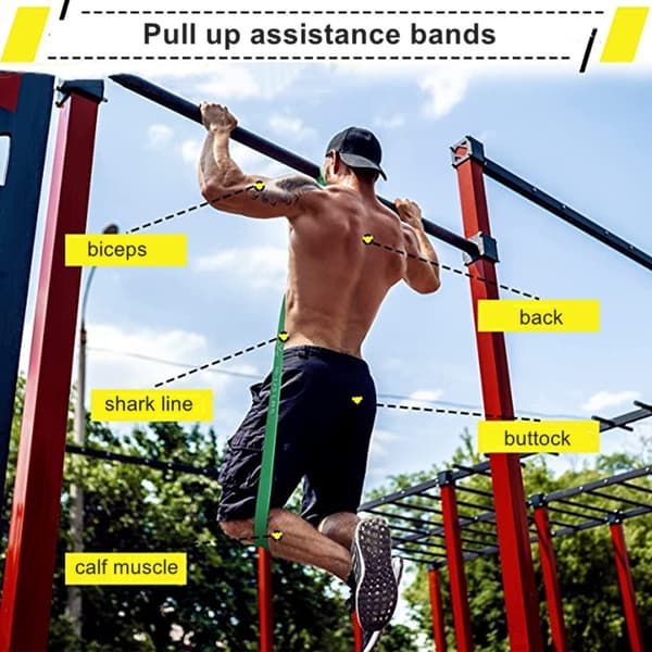 Latex Stretch Resistance Band Expander Elastiska band för Sport Pull Up Assistance Band Hemträning Pilates Gym Utrustning HANDLE