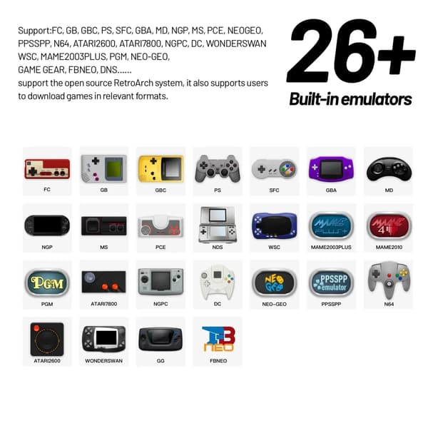 Trimui Smart Pro Handheld Game Console 4,96''IPS-skärm Linux System Joystick RGB-belysning Smartpro Retro Grey 64G(8K Games)
