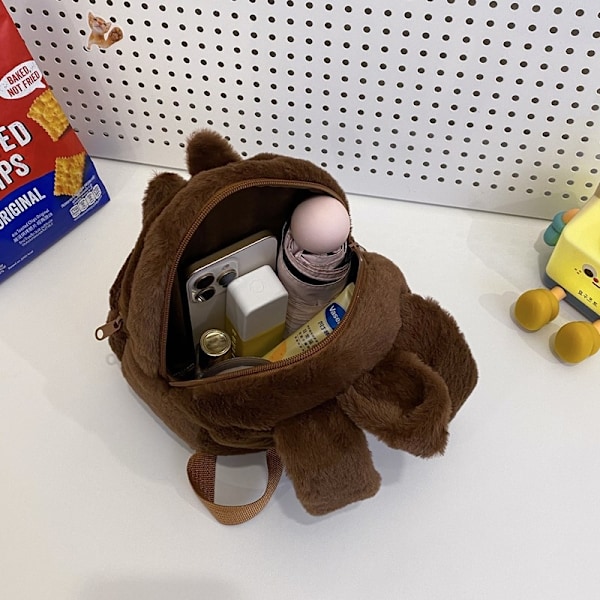 2024 Labubu Bakcpack för flickor Barn Söt tecknad plysch dockväska Student Kawaii ryggsäck utomhus reseväska Deep Pink