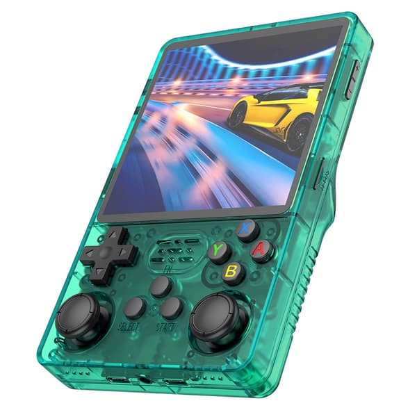 standard Sale 4" IPS Big Screen R36S Plus Retro Handheld Game Console Linux 64-bit System RK3326 Red 64G