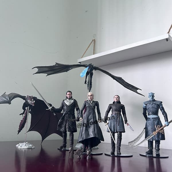 Jon Snow, Night King, Daenerys Action Figures - Viserion & Rhaegal Black Ice Dragon-modeller D Size with box