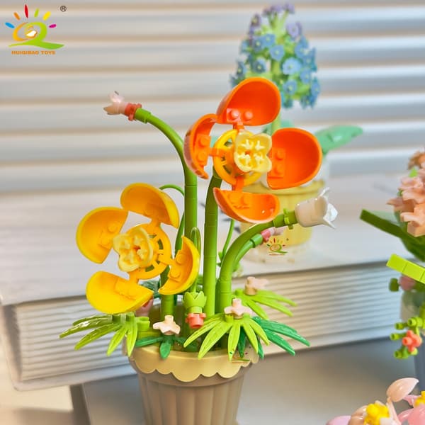 HUIQIBAO MOC Eternal Bouquet Micro Building Blocks - DIY Blomstermodell för heminredning och barn NO.26 with box
