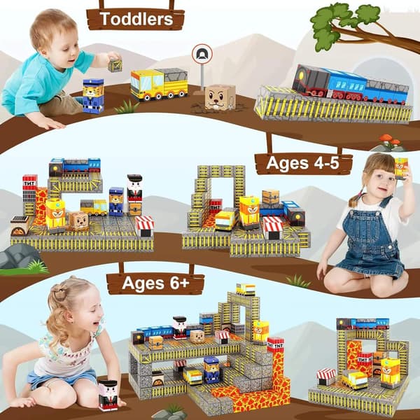 Magnetiska byggklossar för barn 3+ - STEM Montessori-leksak, DIY-modellpresent för pojkar och flickor random 40 pcs cube