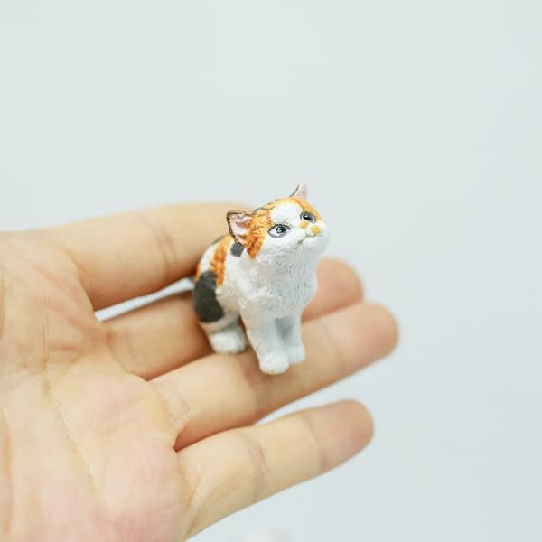 Simulering Djur Kattscen Kawaii Anime Statisk statisk statyett Blind Box Leksaker Samling Desktop Ornament Barn Presenter Random 1pcs