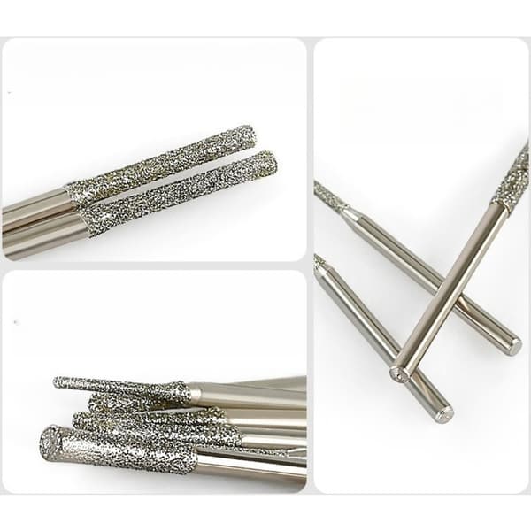 10/5-delte 0,8/1/1,2/1,5/1,8/2/2,5 mm diamantbelagte bor med 2,35 mm skaft i glas jade, rav 10 pcs  2.5 mm