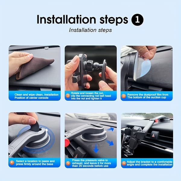 Biltelefonholder Stand Gravity Dashboard Universal Mobilstøtte til iPhone 13/12 Pro Xiaomi Samsung black