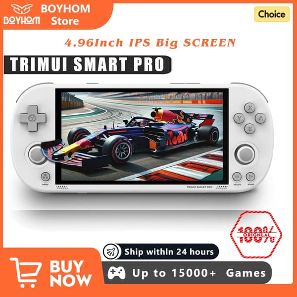 Trimui Smart Pro håndholdt spilkonsol 4.96''IPS-skærm Linux System Joystick RGB-belysning Smartpro Trimui Black No Card(0 Games)