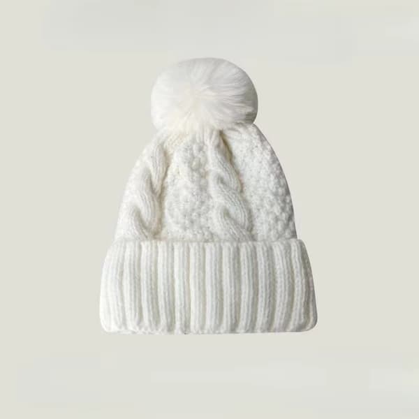 Unisex strikket vinterhuehue - søde ensfarvede huer til mænd og kvinder, varm efterårshjelm 007 Size One Size