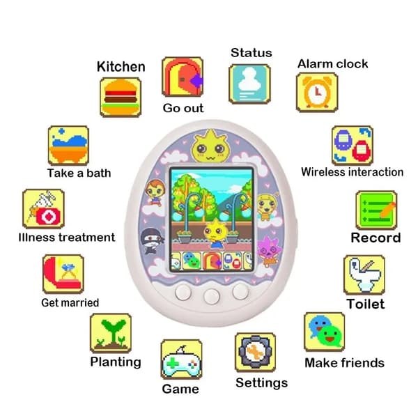 Värinäyttö Tamagotchi Virtual Pet Game - Interaktiivinen taskulelu lapsille ja tytöille green