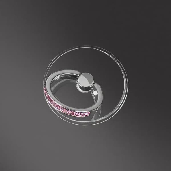 Diamant Transparent 360° Roterande Telefonringhållare Universal Grepp för iPhone iPad Surfplatta Pink