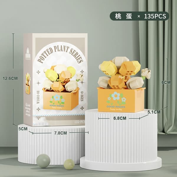 Mini DIY Blombukett Byggklossar Set för barn och vuxna - Creative Construction Gift 603-04-117pcs-no box