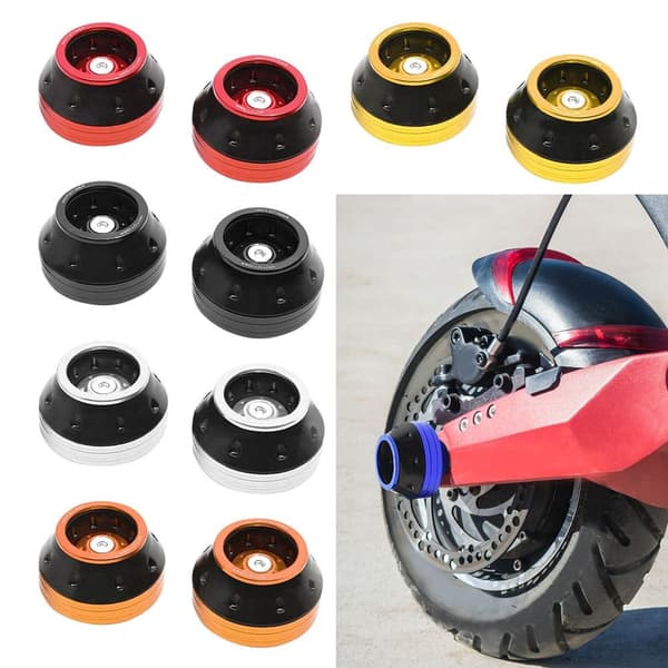 2 st aluminiumlegering anti-kraschskydd för elscooter stötdämpning black