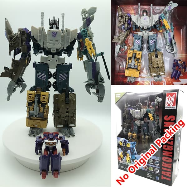 HZX Defensor Bruticus Superion Devastator 5-i-1 6-i-1 Transformation Robot Action Figurer 6IN1 Defensor 12"