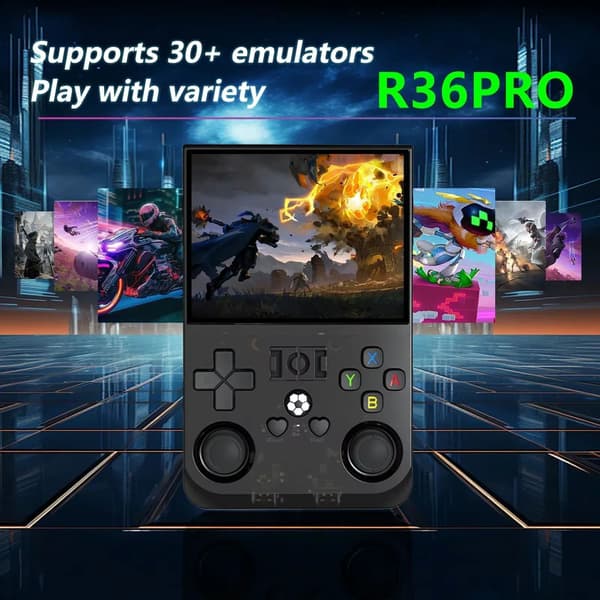 R36PRO Retro handhållen videospelskonsol Linux System 3,5 tums IPS-skärm R36s Pro Portable Pocket Grey 128G