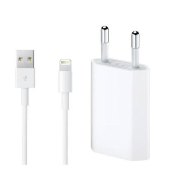 Til IPhone oplader med Lightning kabel 2 m - Hvid + USB oplader