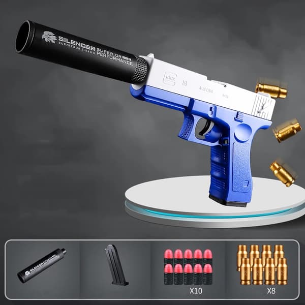 Shell Ejecting Airsoft Pistol -leluase ulkopeleihin - Pehmeä luoti ammunta lapsille 10sets
