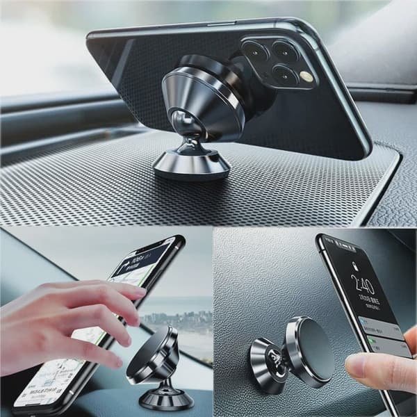 Magnetisk bilholder til iPhone 13 12 Samsung Redmi Xiaomi Black and Silver