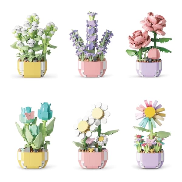DIY Mini Krukväxt Byggstenar - Kreativ pedagogisk leksak för barn & heminredning present p1264