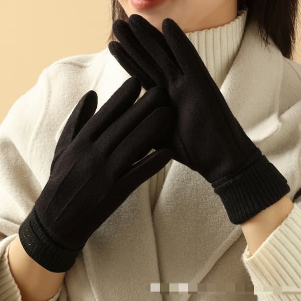 Varm Touch Screen Cashmere Handsker til Damer - Fuldfinger vintervanter til udendørs cykling light gray Gloves Size One Size