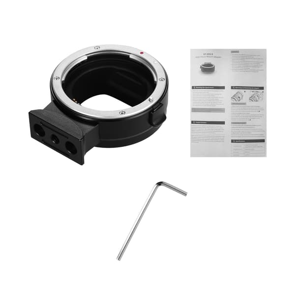 Andoer EF-EOS R autofokuskameraobjektivadapterring IS-billede til Canon EF EF-S-objektiv til Canon EOS R RF-fatning med fullformatkameraer black