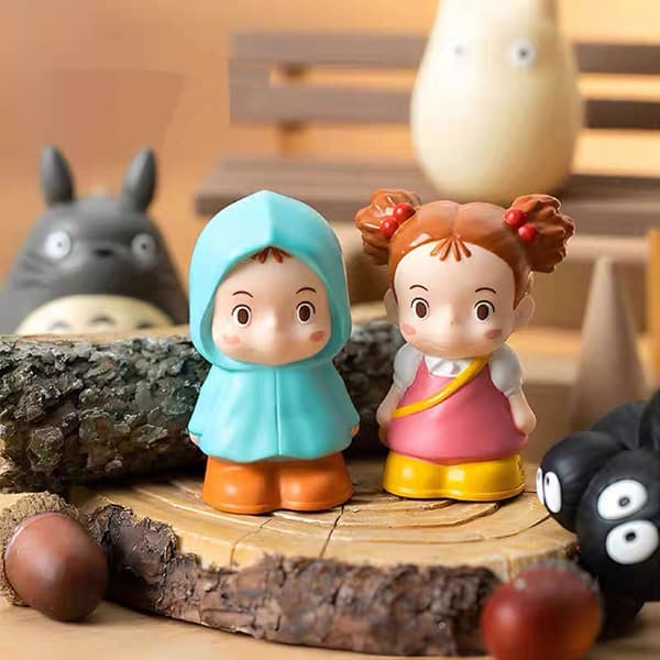 Söt Totoro Mini Finger Doll Blind Box - bedårande anime djurfigur leksak för barnpresenter Random 4 PCS
