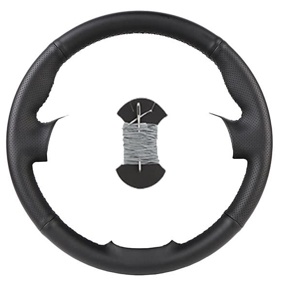 Rattskydd i nappaläder för Dodge Grand Caravan Journey Avenger Durango, biltillbehör i slitstarkt material Black gray thread