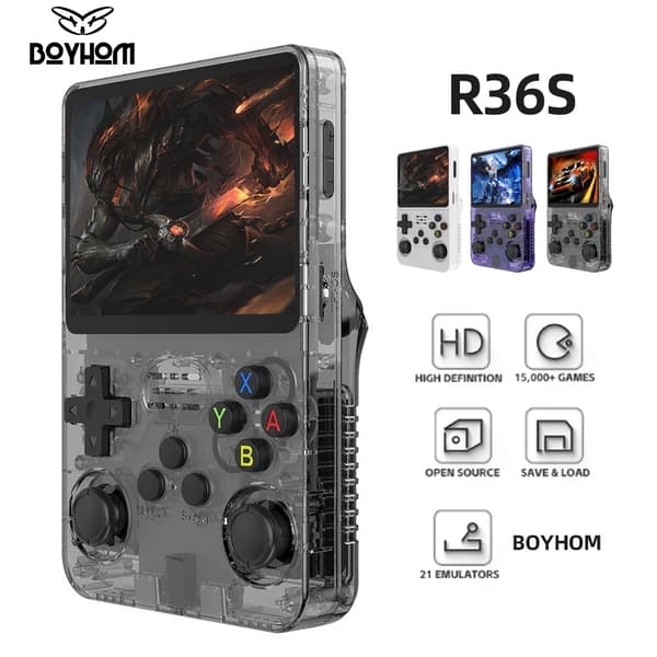 128G R36S Retro Handheld Video Game Console Linux System 3,5 tuuman IPS-näyttö R35s Pro Kannettava Purple 128G