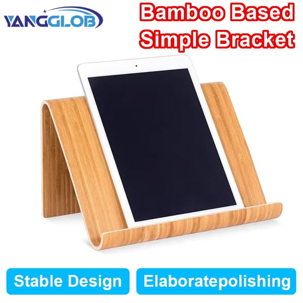 Multifunktionel bambus træ universal tablet & telefon stander til iPad Samsung desktop Primary Colours