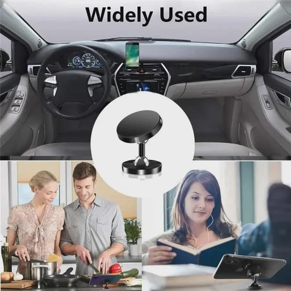 Magnetisk Bilholder Dashboardmonteringsstativ til iPhone Samsung Xiaomi 720 Rotate Red