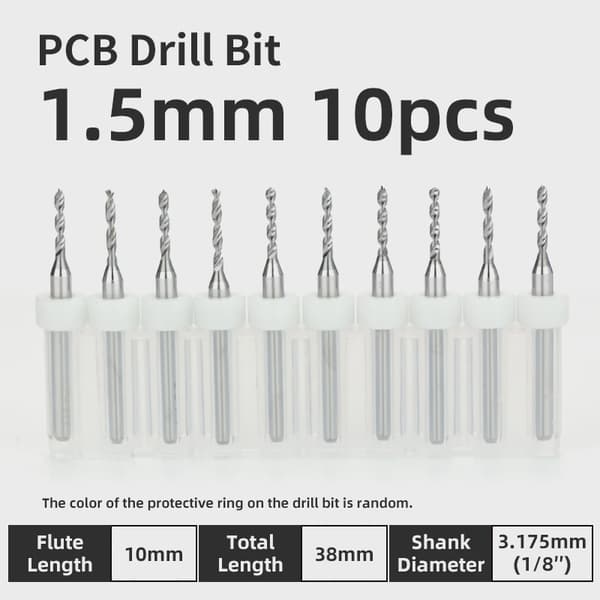 LUFEICNC 10-delte 1,1-2,0 mm mikro-PCB-borehoveder i wolframstål til printkort PCB 1.1-2.0 mm 10 pcs