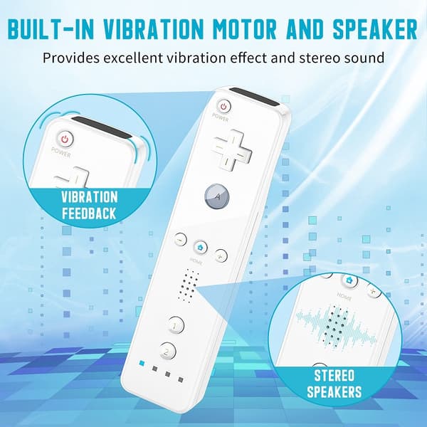 Kontroller för Nintendo Wii 2 i 1 vänster höger kontroll valfri Motion Plus-sats spelfjärrkontroll joystick trådlös gamepad 2Set-blue With Motionplus