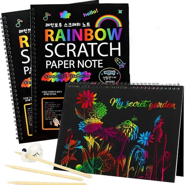 Rainbow Magic Scratch Off Paper Set för barn Konst Skrapa Måla Leksak Barn DIY Graffiti bok Montessori pedagogiska leksaker Easter