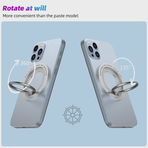 Magnetisk Magsafe Telefonholder Stativ Mini Magnet Fingerringstik til iPhone 16 15 14 13 12 Pro Max Black