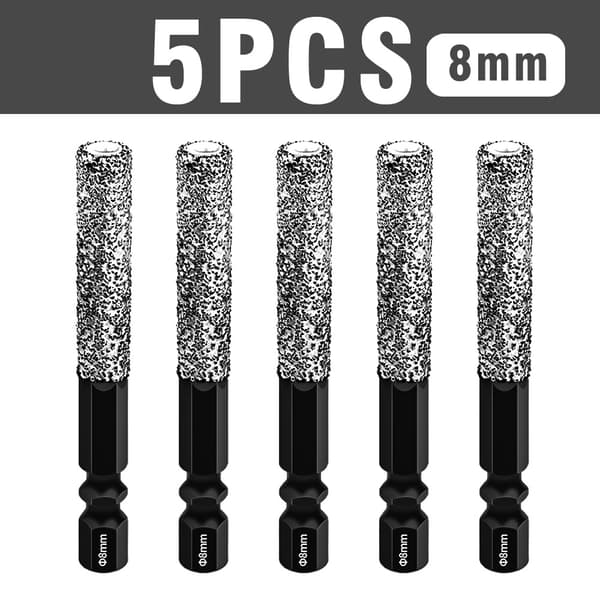5 stk. 6-12 mm sekskantet skaft tør keramisk flise diamantbor marmor granit vitrificeret flise hul 5 pcs  6 mm