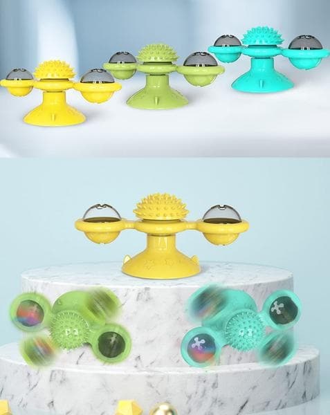 Windmill Toys for cats Puzzle spinning turntable toy