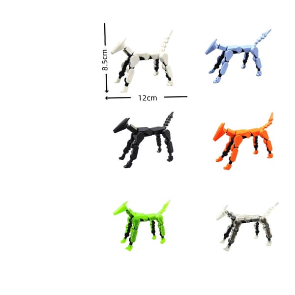DIY Luminous T13 Multi-Jointed Movable Shapeshift Robot 3D-tryckt skyltdocka Lycklig robot och hund Actionfigurer Leksaker barn Presenter 1pc random A