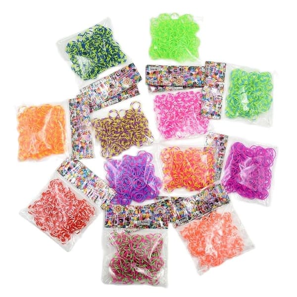 Rainbow Loom gummibånd til børn - DIY Craft armbåndssæt, perfekt julegave 600 pcs model 25