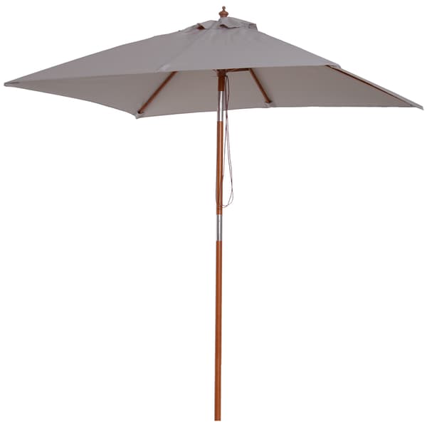 Parasoll 200x150x235 cm, hopfällbar, 3-våningar, rektangulär, vattenavvisande, UV-beständig, grå