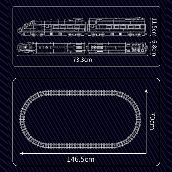 Tekninen junasarja British Express Passenger Train E320 Rakennuspalikat APP RC High Speed ​​Train Lelut lapsille Gitfs 12016