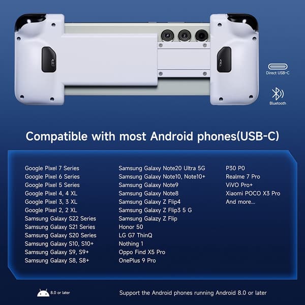 EasySMX M05 Typ C Mobiltelefonkontroll Kompatibel med Android-telefon, molnspel Xbox Game Pass, STADIA, xCloud, GeForce