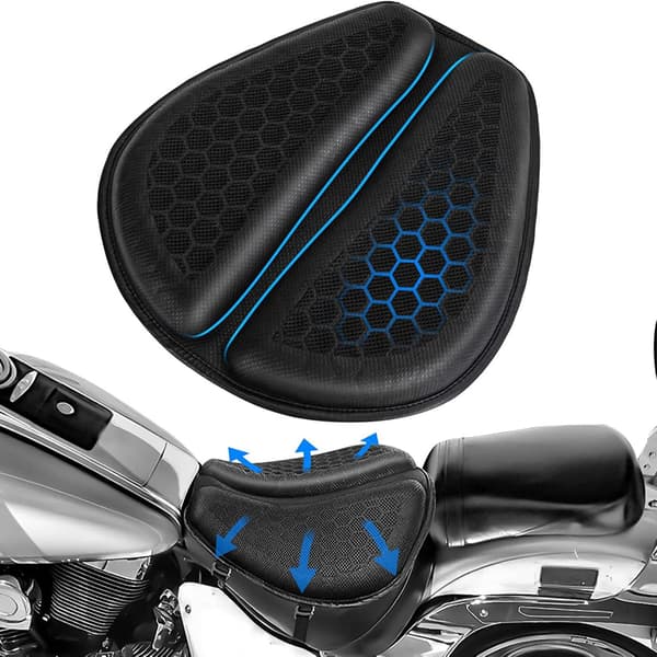 Motorcykelsäteskudde Luftstötdämpare Tryckreducerande Cruiser Resesadelöverdrag Set 2