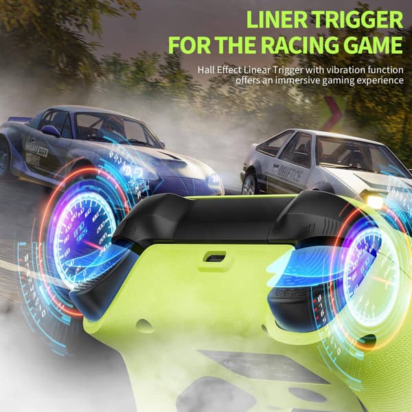 Trådløs controller med gamingvibration, Hall-effekt, 6-akset gyrosensor, turbofunktion og gamepads til Xbox One S/X/Series S/X/Switch blue