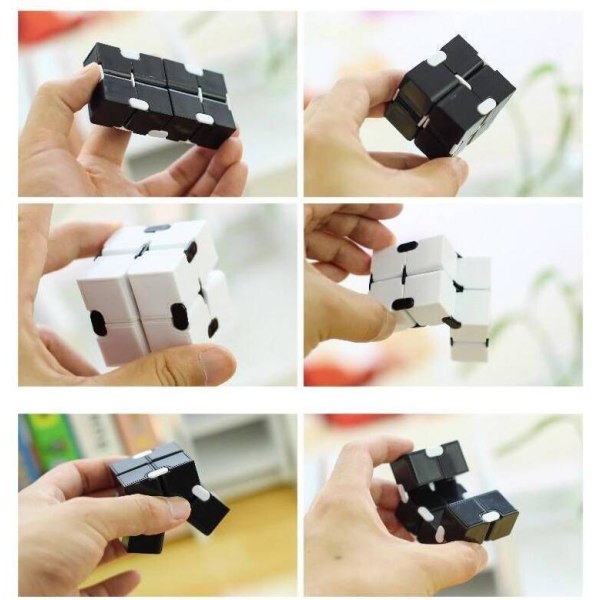 Fidget Toys infinity cube Antistress Black Svart