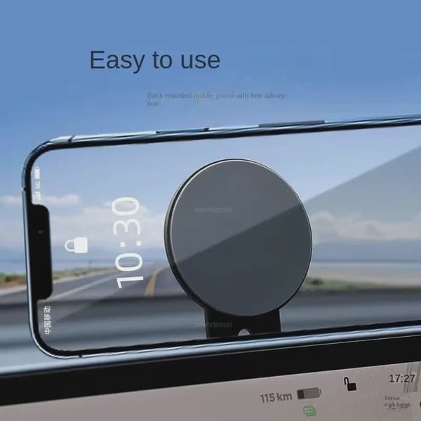 Magnetisk bilholder til Tesla Model 3/Y/X/S Magsafe iPhone 14/13/12 metal sidemontering Black