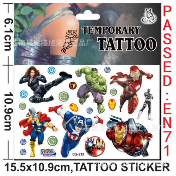 4 The Avengers  tatoveringer Super lækre børnetatoveringer flerf