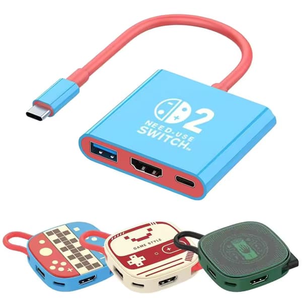 Switch 2 Dock HDMI 4K USB 3.0 Hub Adapter USB Splitter TV Bärbar Dockningsstation för NDS Switch2 Bärbara Datorer PC iPad MacBook Air P B
