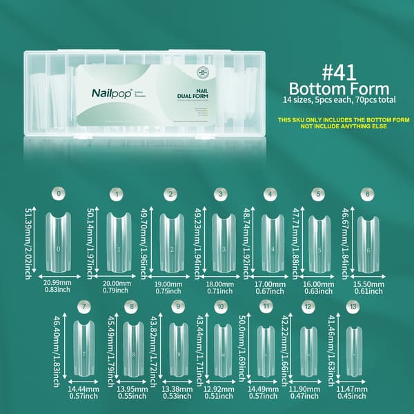 Nailpop Dual Forms Extension Nagellack Gel Sandwich System Kit 70/140 st SWT-007-140