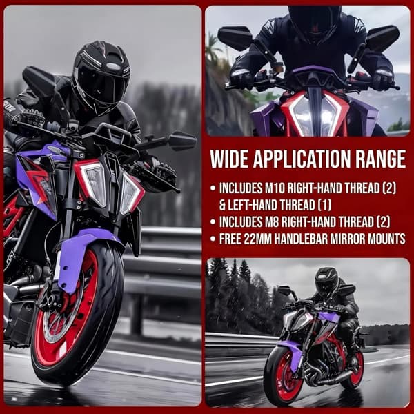 Motorcykelspeglar Vinkeljusterbart Fällbart Styre Sidospegel Westwind Road Styre Sidospeglar Motorcykeltillbehör Black