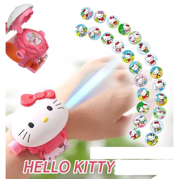 Hello Kitty klocka med projector funktion 24st Bildspel julklapp