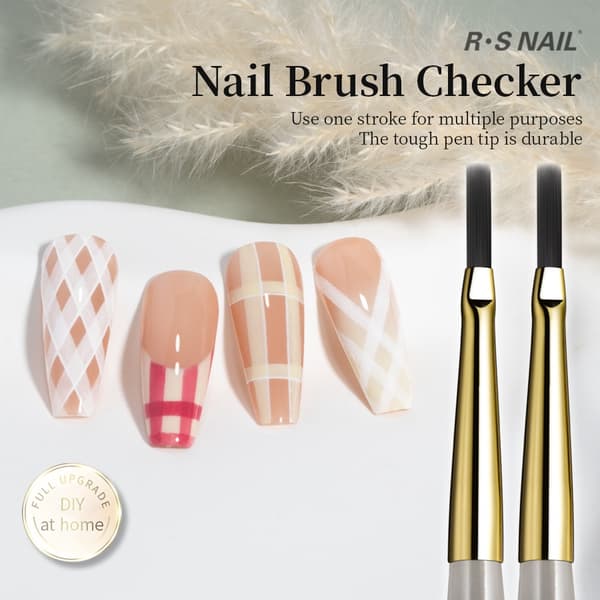 RSNAIL Neglekunstpensel Checker til tegning og maling 2pcs Checker Brush